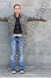 Whole Body Head Man Woman T poses Casual Slim Street photo references